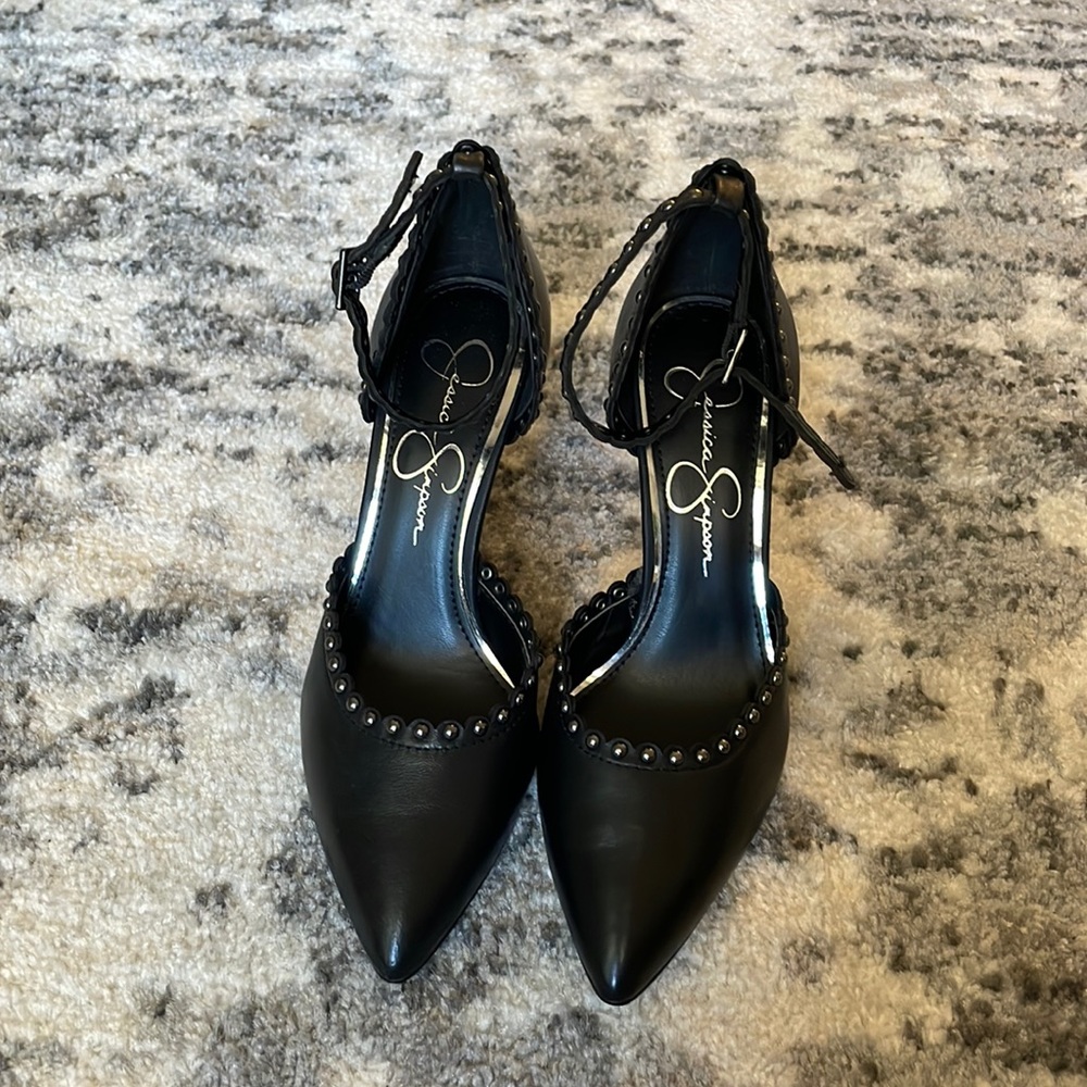 Black Jessica Simpson Studded Pumps